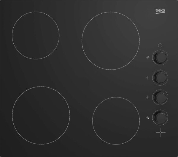 Beko 4 Burner Built-in Black Ceramic Electric Hob HIC64102